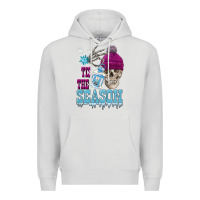 Dove Grey tis the season winter skull Premium Hoodie - FaDigitalArtStudio