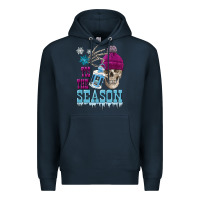 Navy tis the season winter skull Premium Hoodie - FaDigitalArtStudio