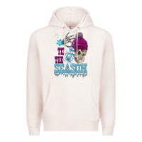 Pale Pink tis the season winter skull Premium Hoodie - FaDigitalArtStudio
