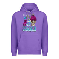 Purple tis the season winter skull Premium Hoodie - FaDigitalArtStudio