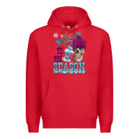 Red tis the season winter skull Premium Hoodie - FaDigitalArtStudio