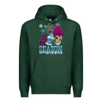 Sports Green tis the season winter skull Premium Hoodie - FaDigitalArtStudio