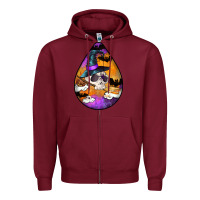 Burgundy Hallowen Teardrop Zipper Hoodie - LillyAllenDesigns