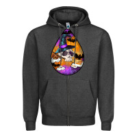 Charcoal Heather Hallowen Teardrop Zipper Hoodie - LillyAllenDesigns