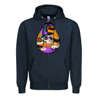 Navy Hallowen Teardrop Zipper Hoodie - LillyAllenDesigns
