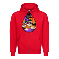 Red Hallowen Teardrop Zipper Hoodie - LillyAllenDesigns