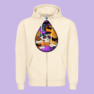 Hallowen Teardrop Zipper Hoodie Designed By Lillyallendesigns
