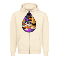 Sandshell Hallowen Teardrop Zipper Hoodie - LillyAllenDesigns