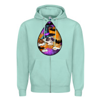 Seafoam Hallowen Teardrop Zipper Hoodie - LillyAllenDesigns