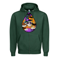 Sports Green Hallowen Teardrop Zipper Hoodie - LillyAllenDesigns