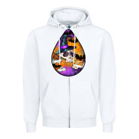 White Hallowen Teardrop Zipper Hoodie - LillyAllenDesigns