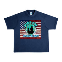Navy daddy's little fishin buddy Urban Heavy Tee - TumblerDesignByShophia