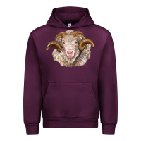 Mauve Wine merino wool ram Urban Hoodie - BarkalooDesign
