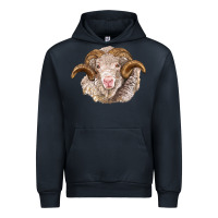 Navy merino wool ram Urban Hoodie - BarkalooDesign