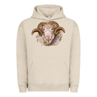 Pigment French Oak merino wool ram Urban Hoodie - BarkalooDesign