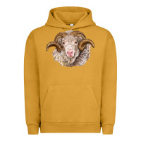 Pigment Peanut Butter merino wool ram Urban Hoodie - BarkalooDesign