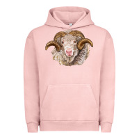 Pigment Salmon merino wool ram Urban Hoodie - BarkalooDesign