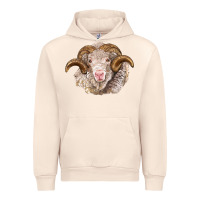 Sandshell merino wool ram Urban Hoodie - BarkalooDesign