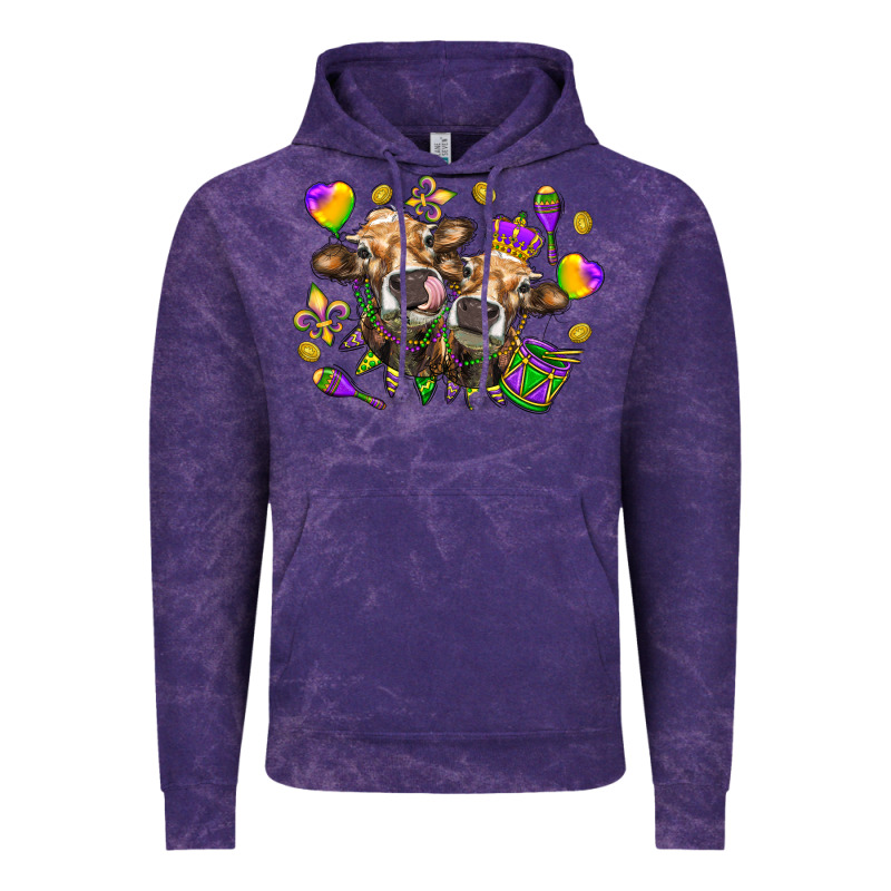Mardi Gras Heifers Vintage Hoodie by HowdyJamesFarm | Teevron