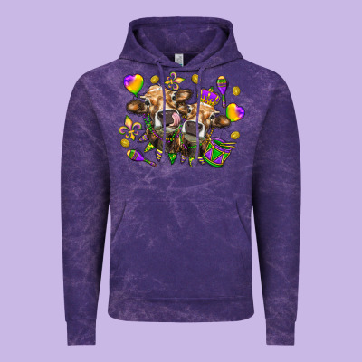 Mardi Gras Heifers Vintage Hoodie Designed By Howdyjamesfarm