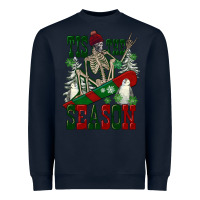 Navy tis the season skeleton snowboard Heavyweight Sweatshirt - FaDigitalArtStudio