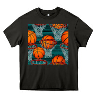 Asphalt basketball hoop seamless pattern Heavy Core Tee - BundleAndBundleShop