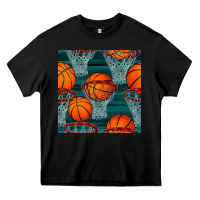 Black basketball hoop seamless pattern Heavy Core Tee - BundleAndBundleShop