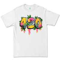 White 420 cannabis Premium Tee - Artiststas