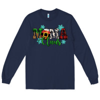 Navy mama claus christmas Long Sleeve Tee - CowGirlArtShop