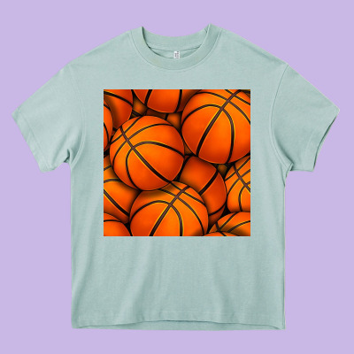 Basketball Seamless Pattern Heavy Core Tee Designed By Bundleandbundleshop
