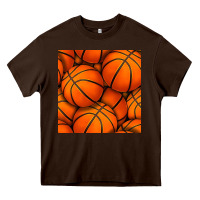 Chocolate Brown basketball seamless pattern Heavy Core Tee - BundleAndBundleShop