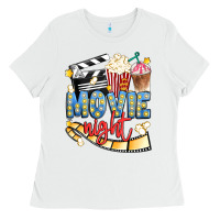 White movie night Ladies Tee - Artiststas
