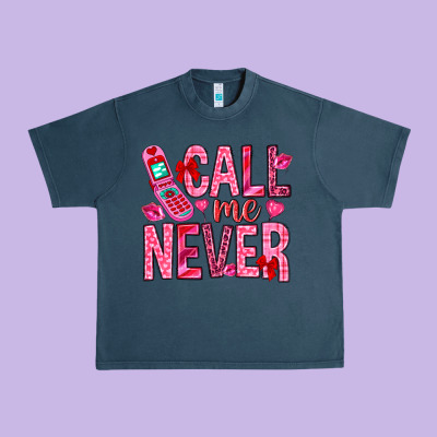 Call Me Never Valentine's Day Urban Heavy Tee Designed By Howdyjamesfarm
