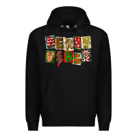 Black Merry Vibes Premium Hoodie - FaDigitalArtStudio