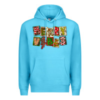 Ocean Blue Merry Vibes Premium Hoodie - FaDigitalArtStudio