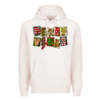 Pale Pink Merry Vibes Premium Hoodie - FaDigitalArtStudio