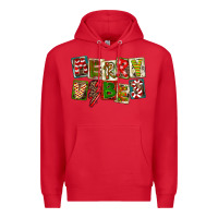 Red Merry Vibes Premium Hoodie - FaDigitalArtStudio