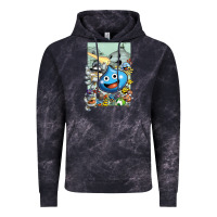 Cloud Black dragon quest slime print Vintage Hoodie - lanVoArt