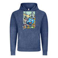 Vintage Denim dragon quest slime print Vintage Hoodie - lanVoArt