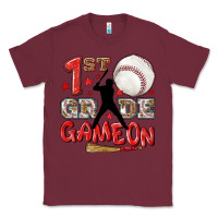 Burgundy back to school 1st baseball game on Classic Tee - NancyCooperArtShop