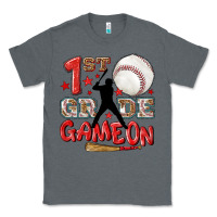 Charcoal Heather back to school 1st baseball game on Classic Tee - NancyCooperArtShop