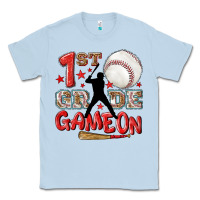 Dusty Blue back to school 1st baseball game on Classic Tee - NancyCooperArtShop