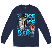 Navy ice ice baby Long Sleeve Tee - CowGirlArtShop