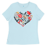 Baby Blue bake tools heart Ladies Tee - Artiststas