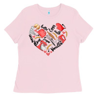 Bubblegum Pink bake tools heart Ladies Tee - Artiststas