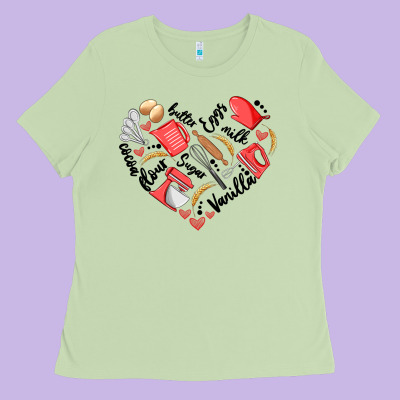 Bake Tools Heart Ladies Tee Designed By Artiststas