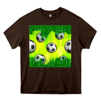 Chocolate Brown soccer balls with field  and tactics seamless pattern Heavy Core Tee - BundleAndBundleShop