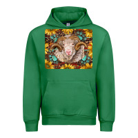 Emerald merino ram with sunflowers and gemstone mousepad Urban Hoodie - BarkalooDesign