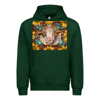 Forest Green merino ram with sunflowers and gemstone mousepad Urban Hoodie - BarkalooDesign