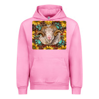 Fuchsia Pink merino ram with sunflowers and gemstone mousepad Urban Hoodie - BarkalooDesign